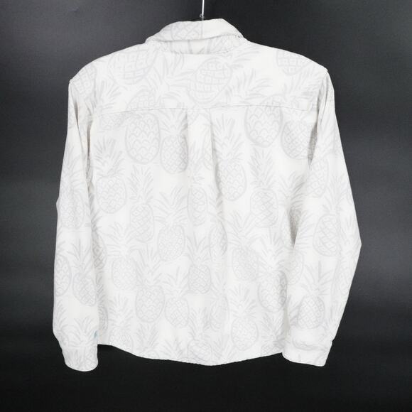 Chubbies‎ Shirt Mens Medium White Gray Pineapple Button Up Long Sleeve Flannel - Picture 10 of 14